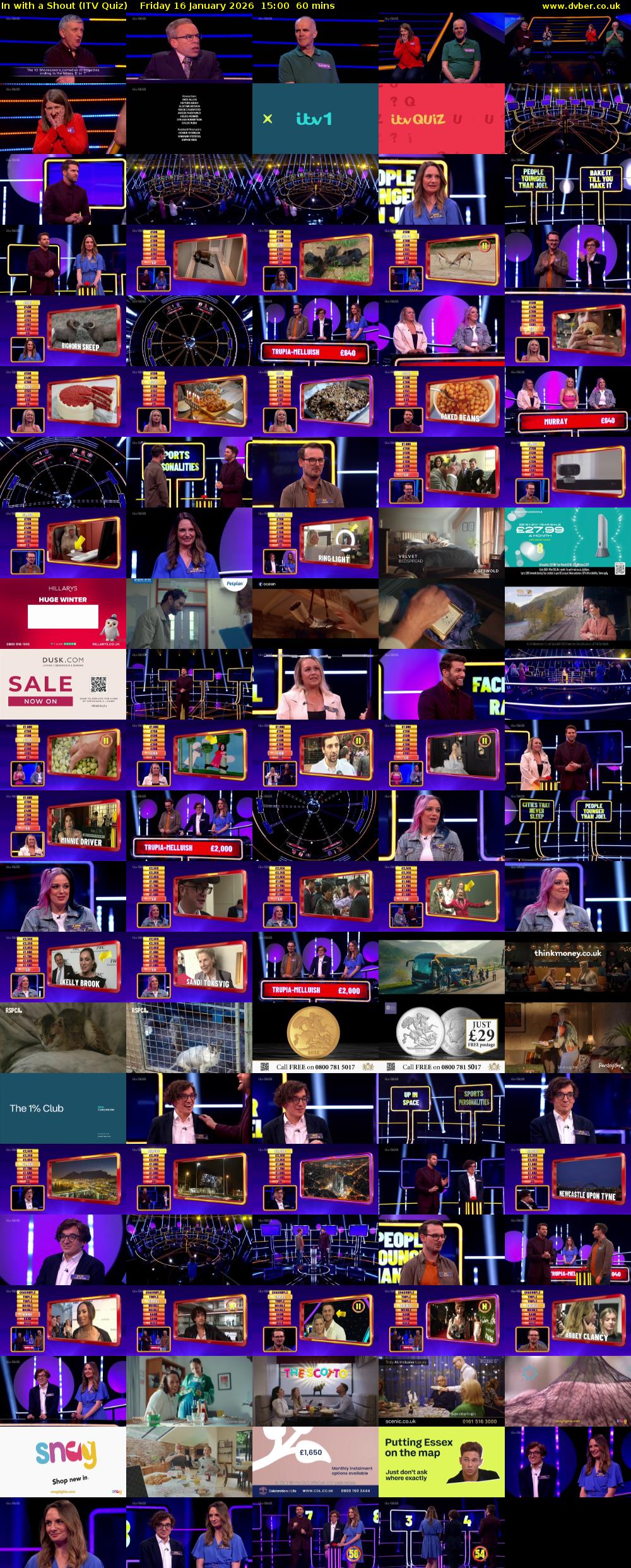 In with a Shout (ITV Quiz) Friday 16 January 2026 15:00 - 16:00