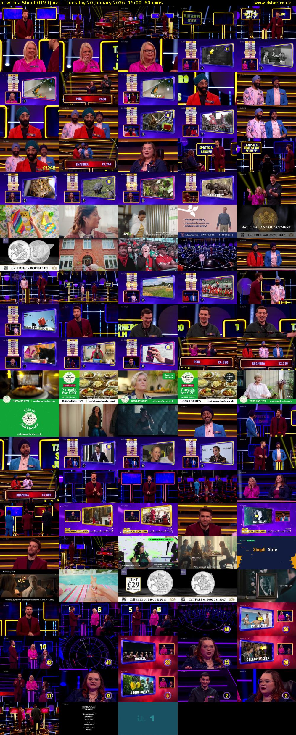 In with a Shout (ITV Quiz) Tuesday 20 January 2026 15:00 - 16:00