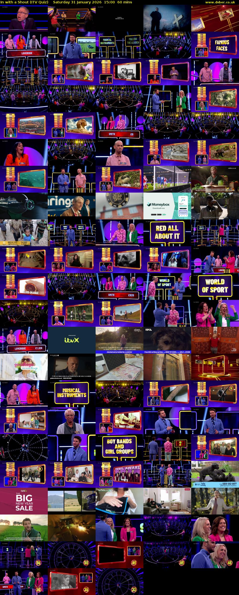 In with a Shout (ITV Quiz) Saturday 31 January 2026 15:00 - 16:00