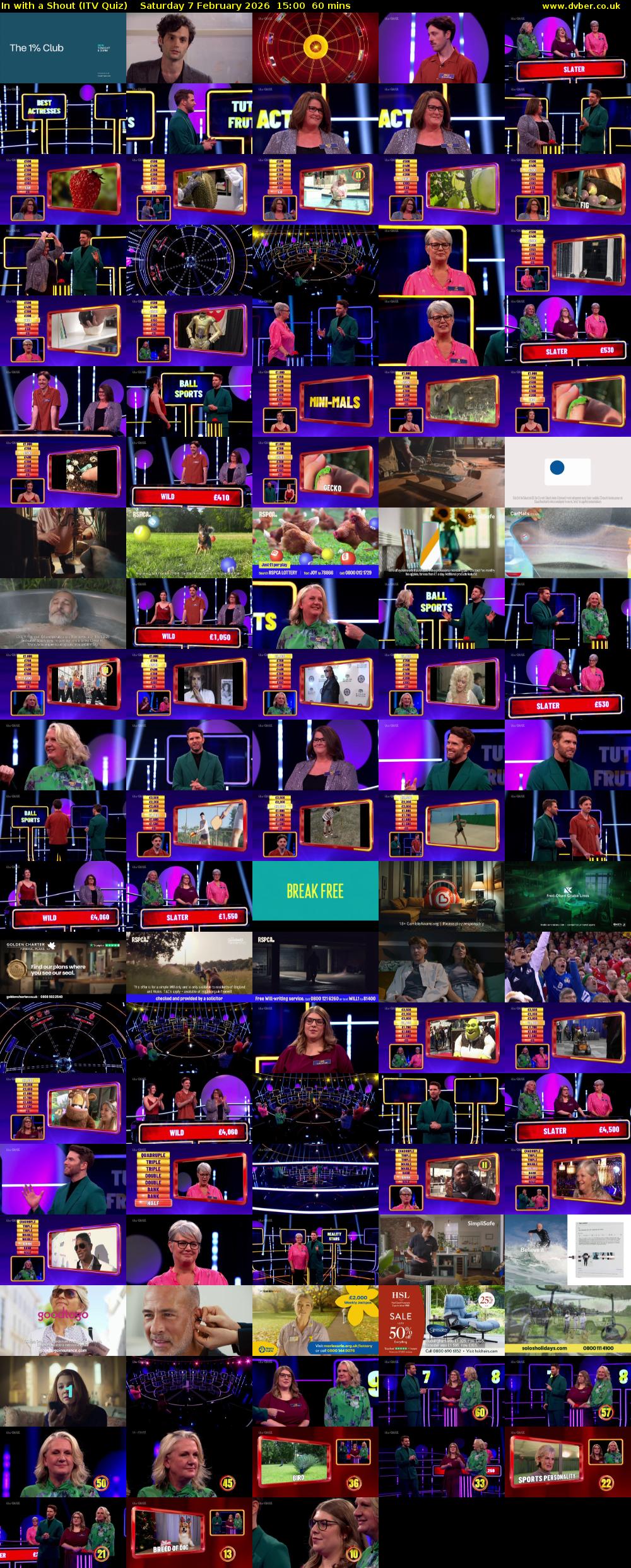 In with a Shout (ITV Quiz) Saturday 7 February 2026 15:00 - 16:00