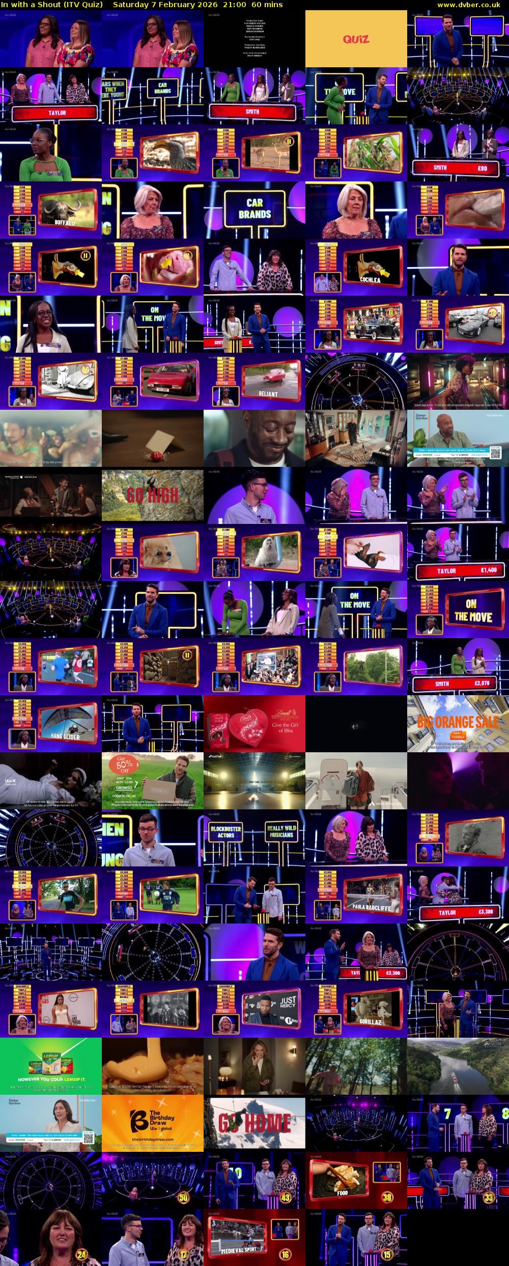 In with a Shout (ITV Quiz) Saturday 7 February 2026 21:00 - 22:00