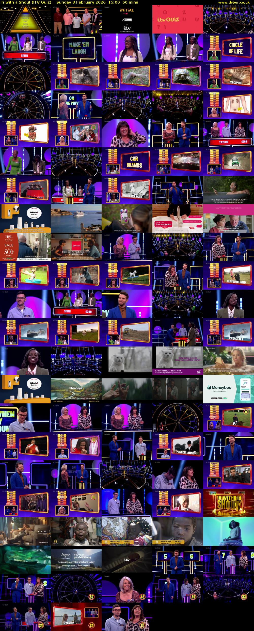 In with a Shout (ITV Quiz) Sunday 8 February 2026 15:00 - 16:00