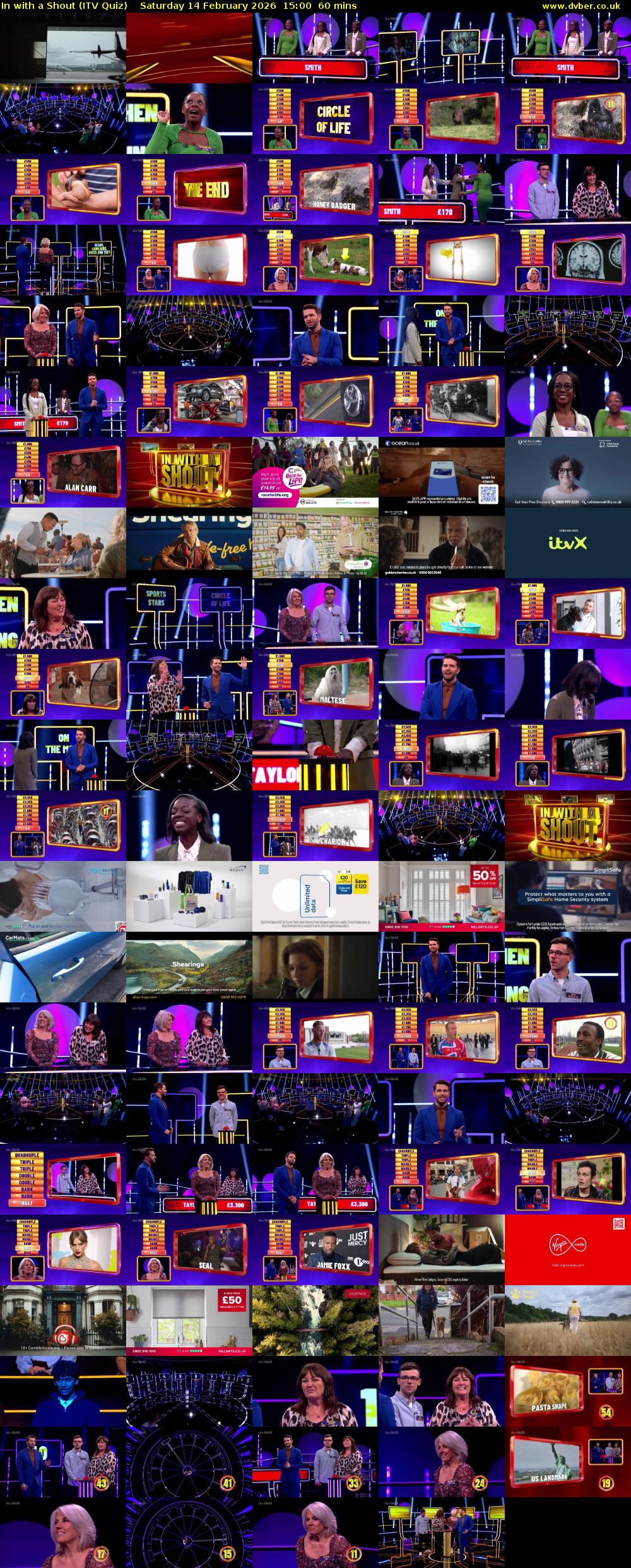 In with a Shout (ITV Quiz) Saturday 14 February 2026 15:00 - 16:00