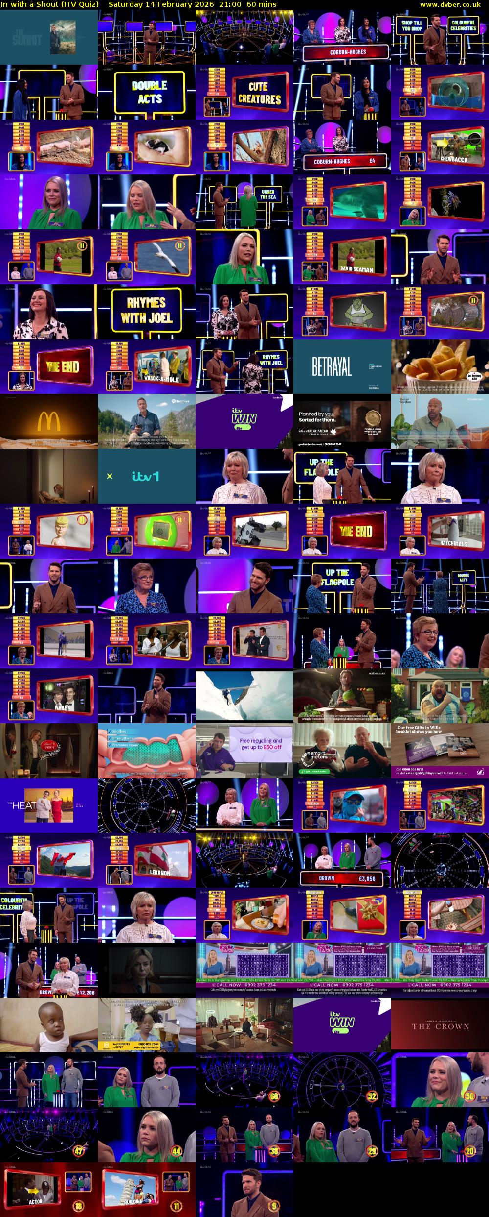 In with a Shout (ITV Quiz) Saturday 14 February 2026 21:00 - 22:00