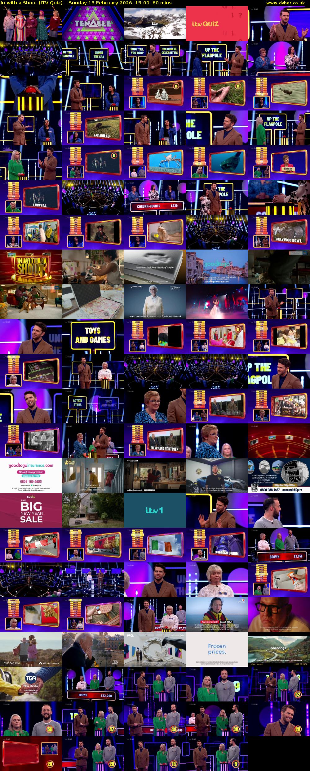 In with a Shout (ITV Quiz) Sunday 15 February 2026 15:00 - 16:00