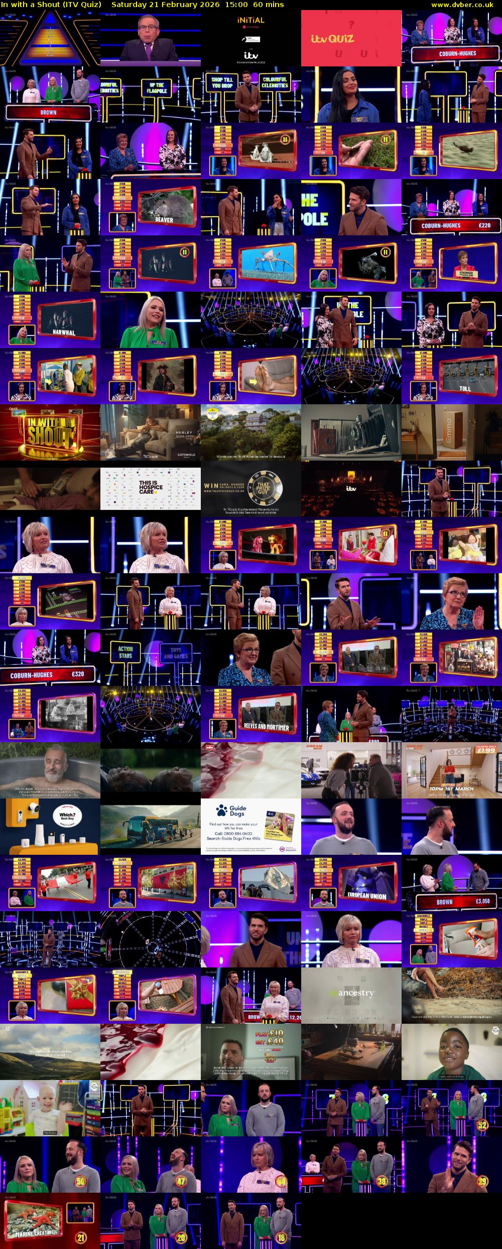 In with a Shout (ITV Quiz) Saturday 21 February 2026 15:00 - 16:00