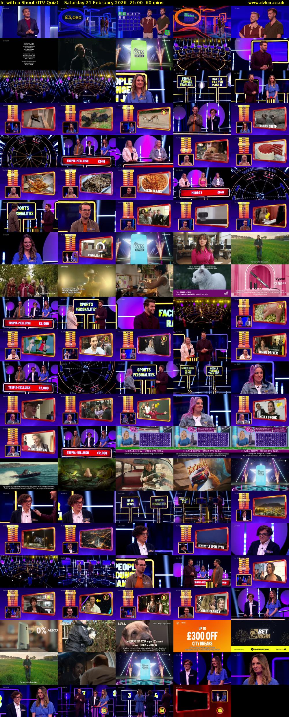 In with a Shout (ITV Quiz) Saturday 21 February 2026 21:00 - 22:00