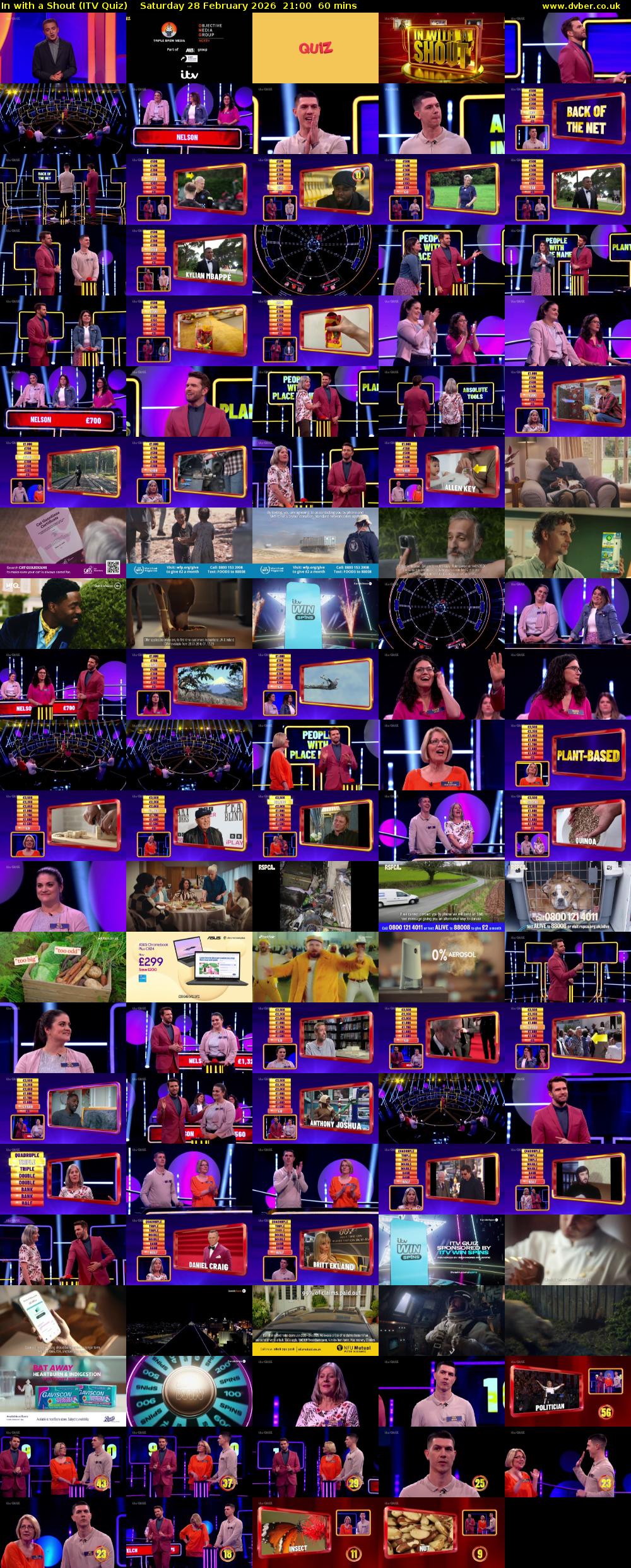 In with a Shout (ITV Quiz) Saturday 28 February 2026 21:00 - 22:00