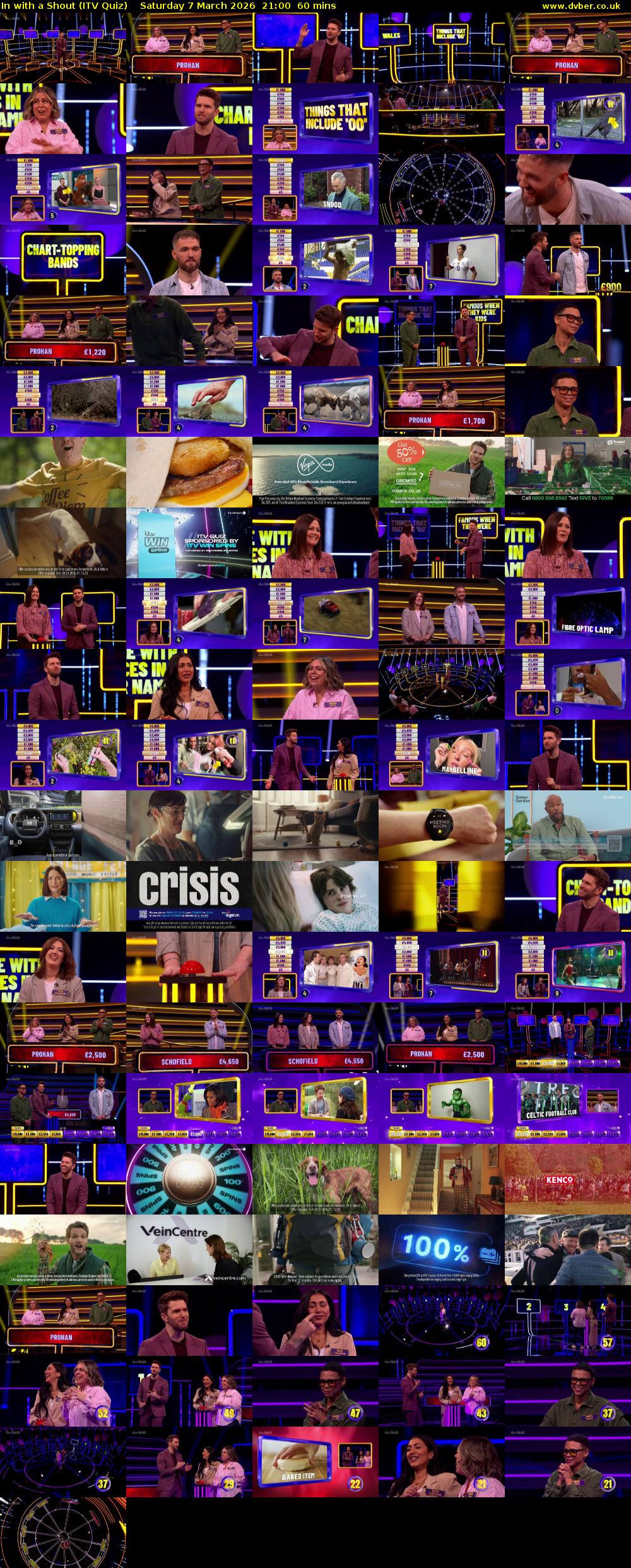 In with a Shout (ITV Quiz) Saturday 7 March 2026 21:00 - 22:00