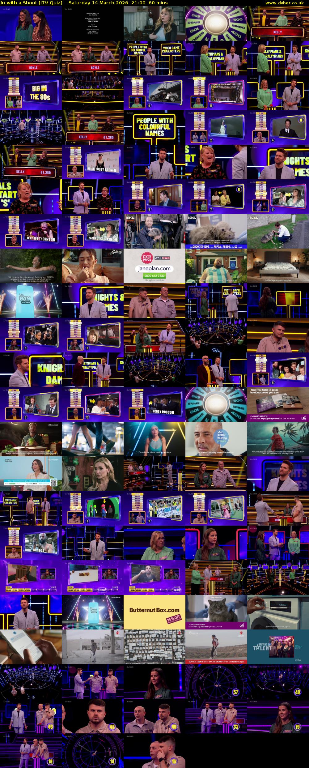 In with a Shout (ITV Quiz) Saturday 14 March 2026 21:00 - 22:00