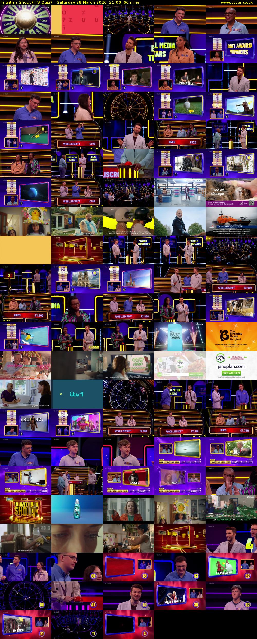 In with a Shout (ITV Quiz) Saturday 28 March 2026 21:00 - 22:00