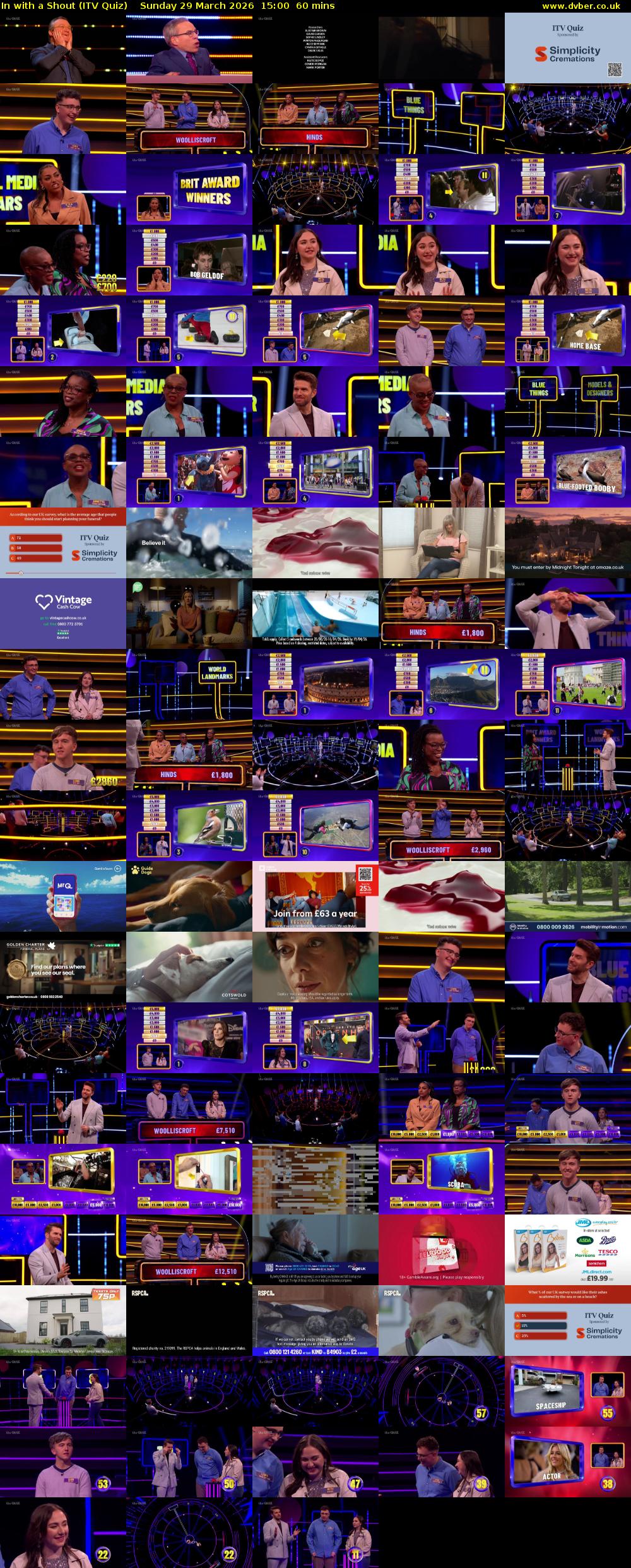 In with a Shout (ITV Quiz) Sunday 29 March 2026 15:00 - 16:00