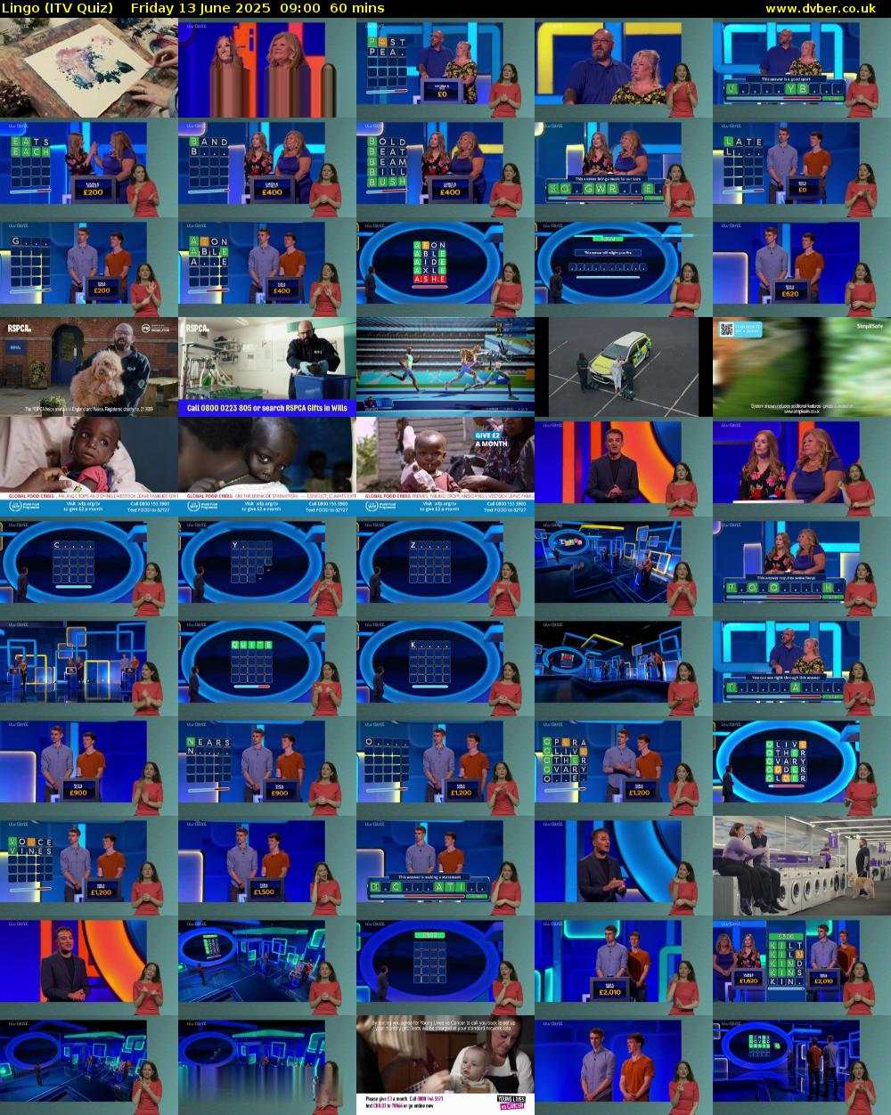 Lingo (ITV Quiz) Friday 13 June 2025 09:00 - 10:00