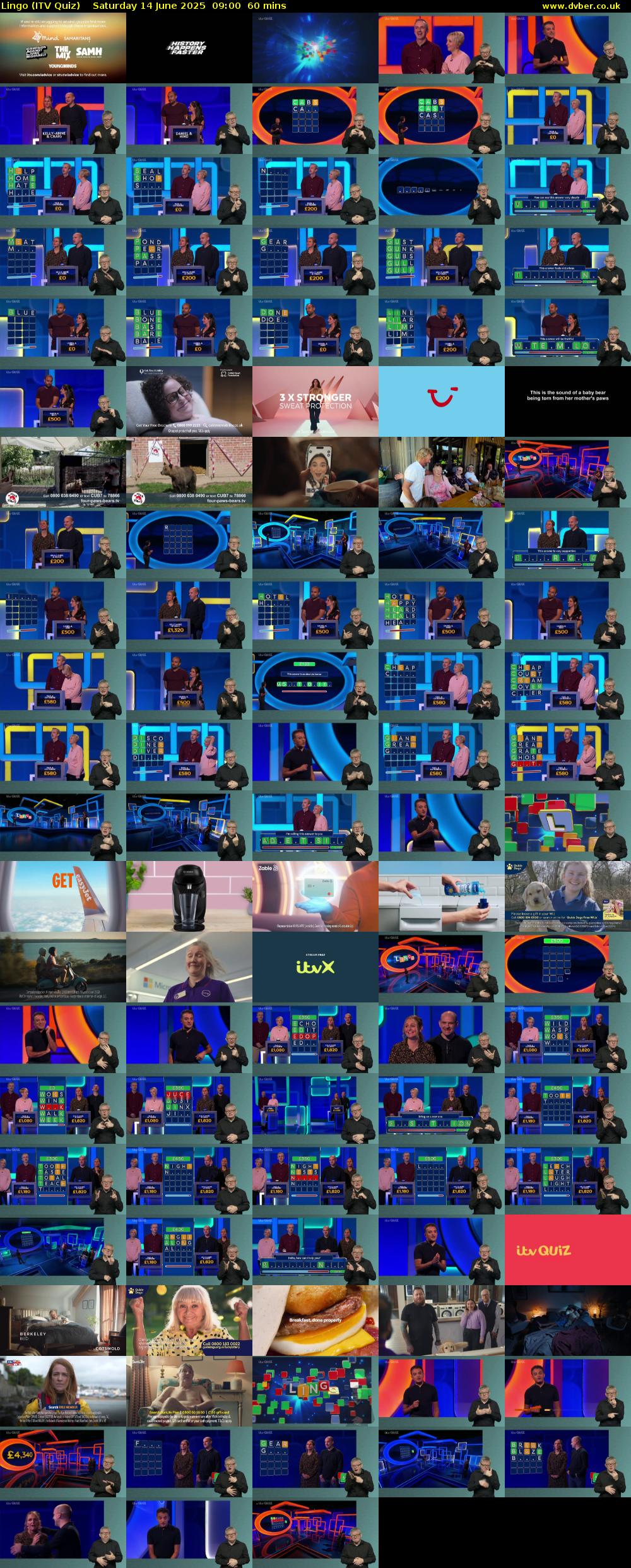 Lingo (ITV Quiz) Saturday 14 June 2025 09:00 - 10:00
