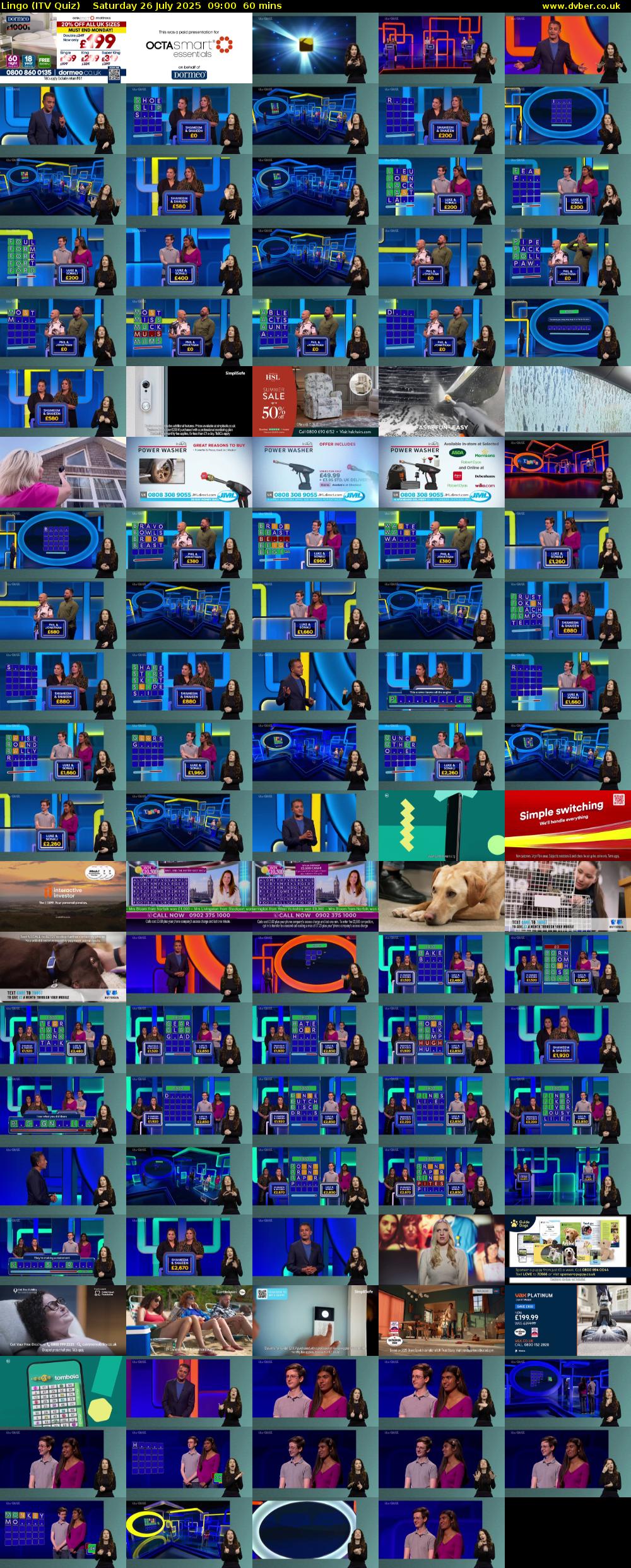 Lingo (ITV Quiz) Saturday 26 July 2025 09:00 - 10:00