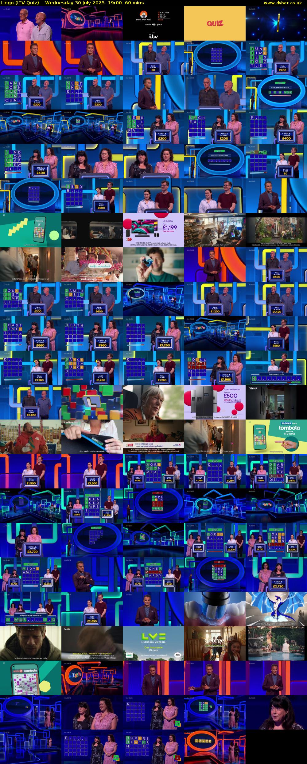 Lingo (ITV Quiz) Wednesday 30 July 2025 19:00 - 20:00