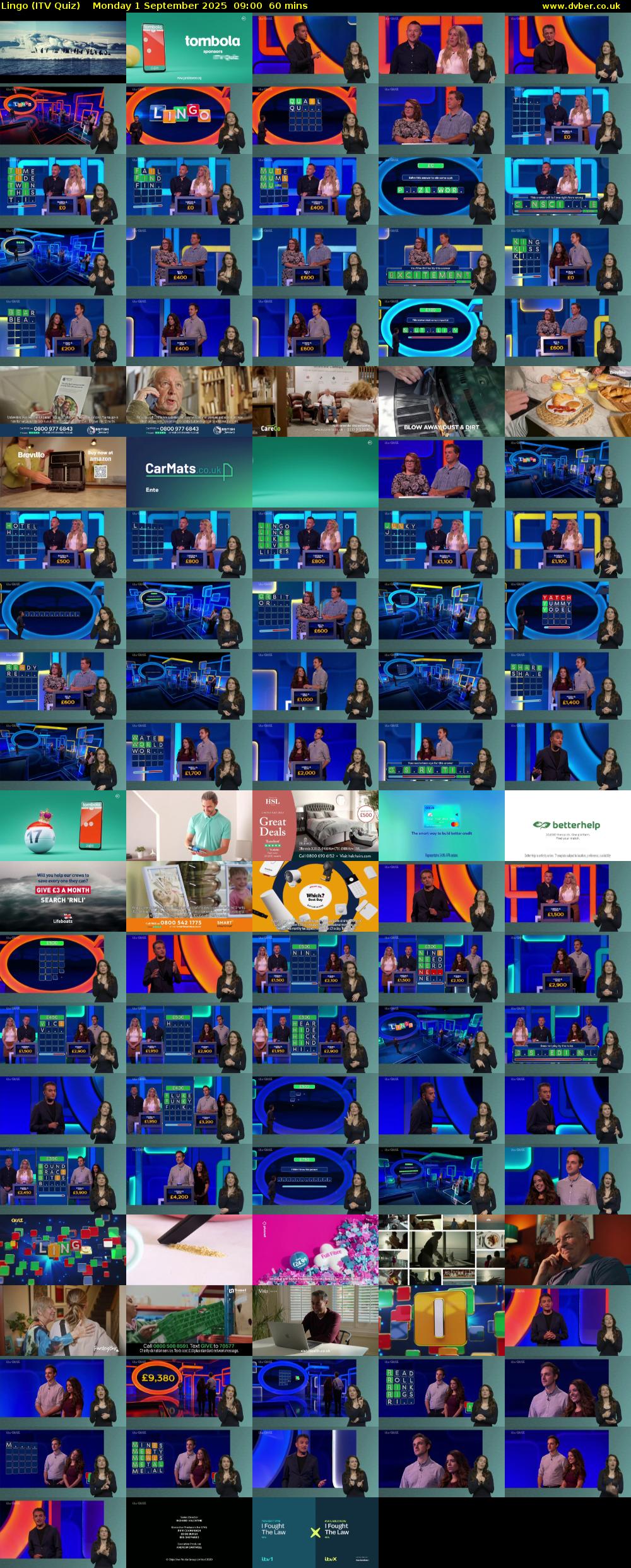 Lingo (ITV Quiz) Monday 1 September 2025 09:00 - 10:00