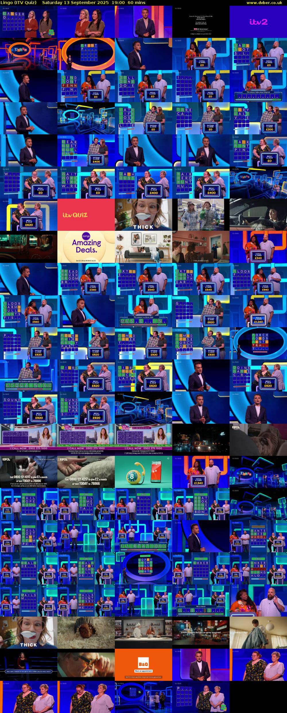 Lingo (ITV Quiz) Saturday 13 September 2025 19:00 - 20:00