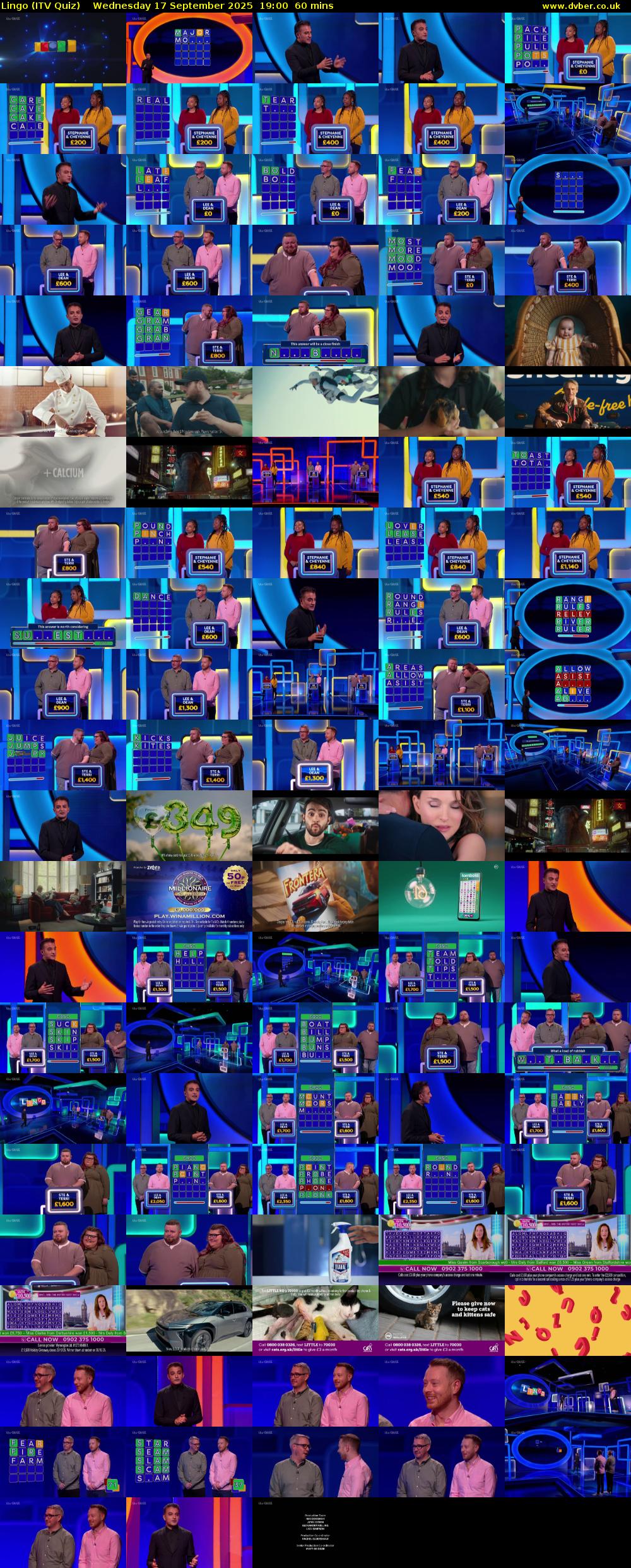 Lingo (ITV Quiz) Wednesday 17 September 2025 19:00 - 20:00