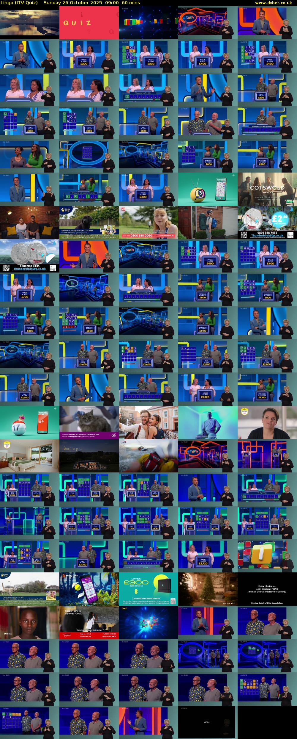 Lingo (ITV Quiz) Sunday 26 October 2025 09:00 - 10:00