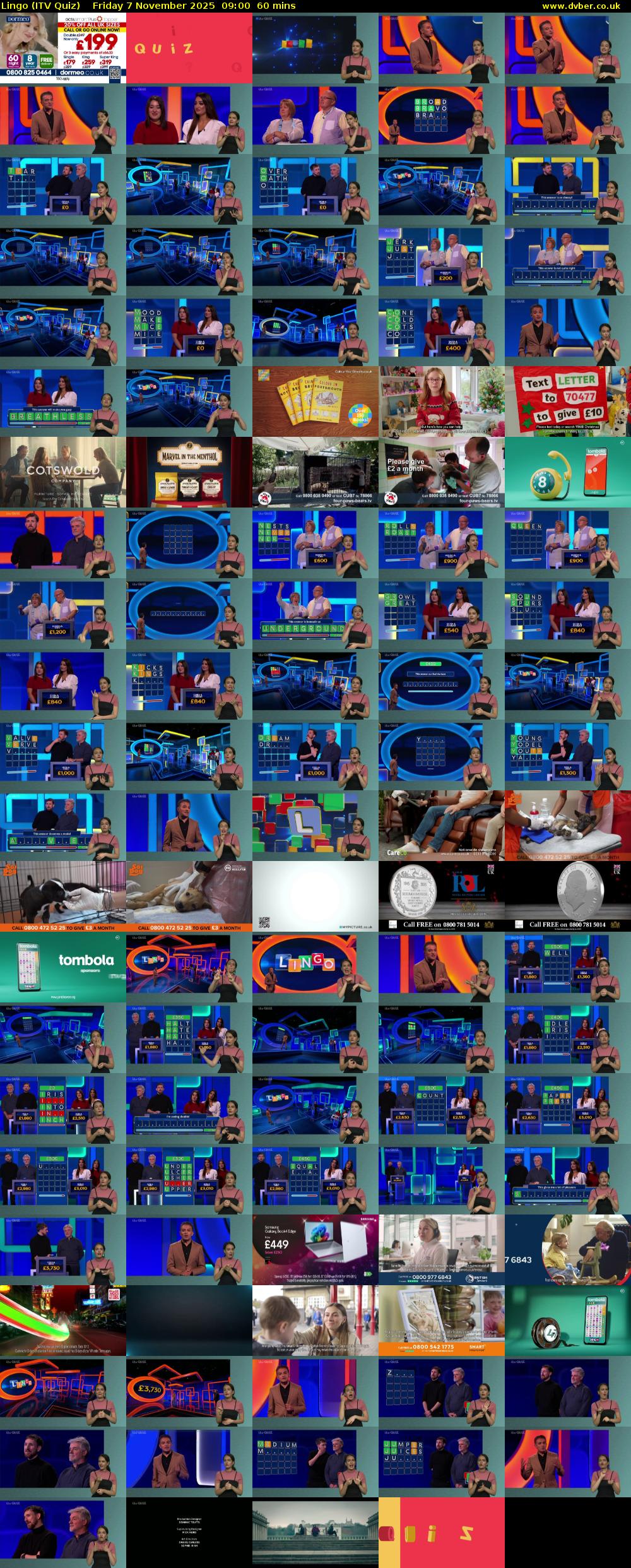Lingo (ITV Quiz) Friday 7 November 2025 09:00 - 10:00