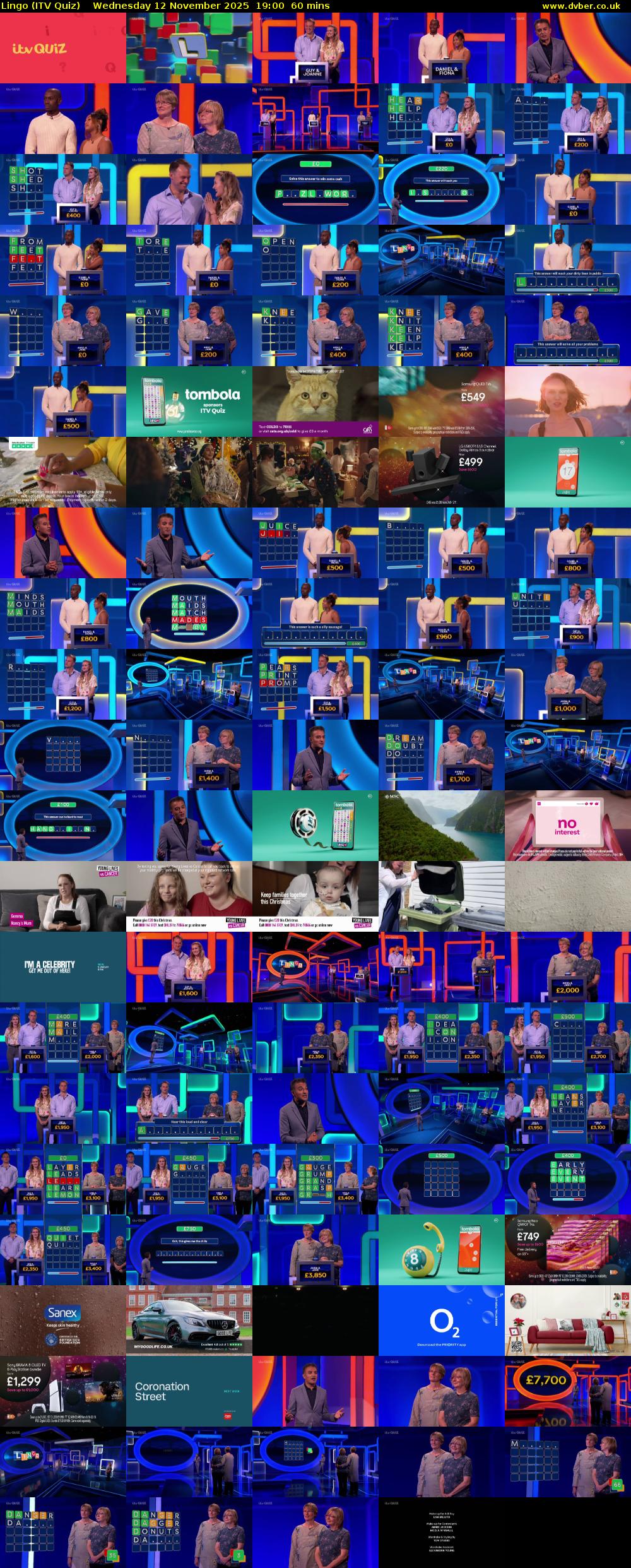 Lingo (ITV Quiz) Wednesday 12 November 2025 19:00 - 20:00