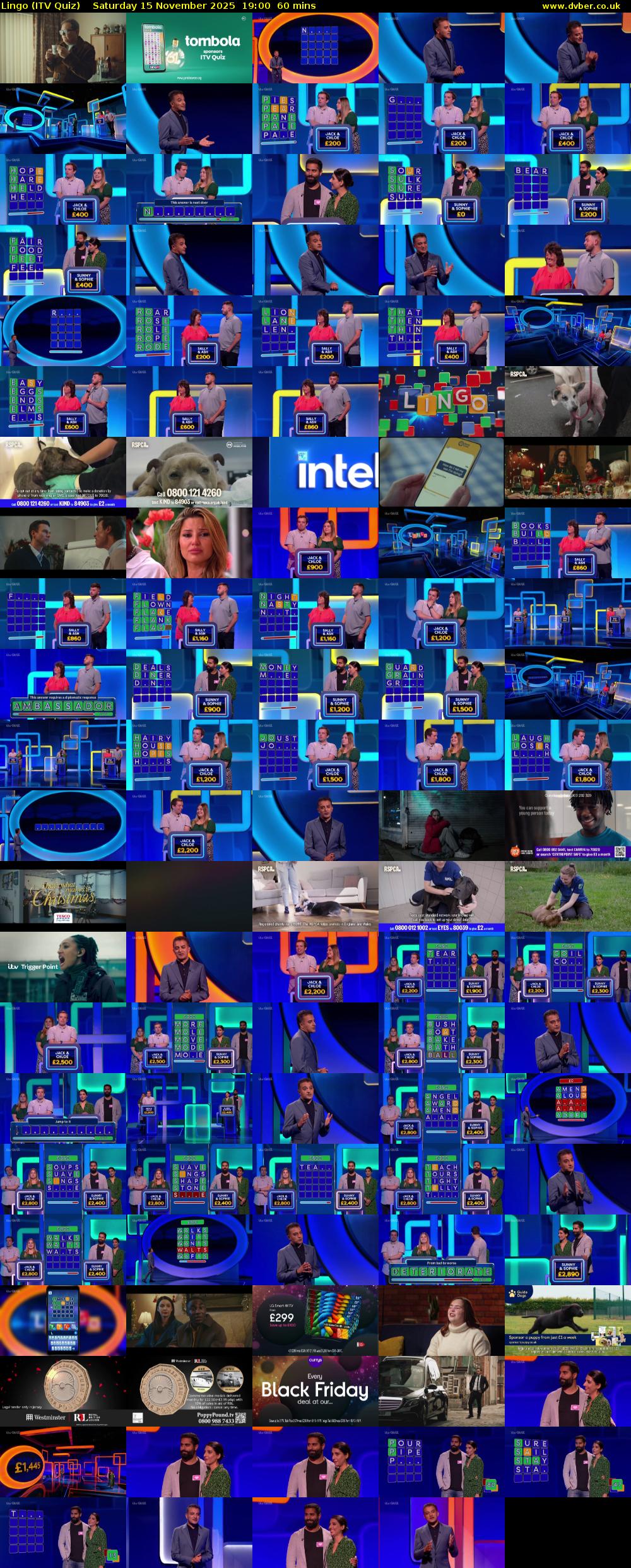 Lingo (ITV Quiz) Saturday 15 November 2025 19:00 - 20:00