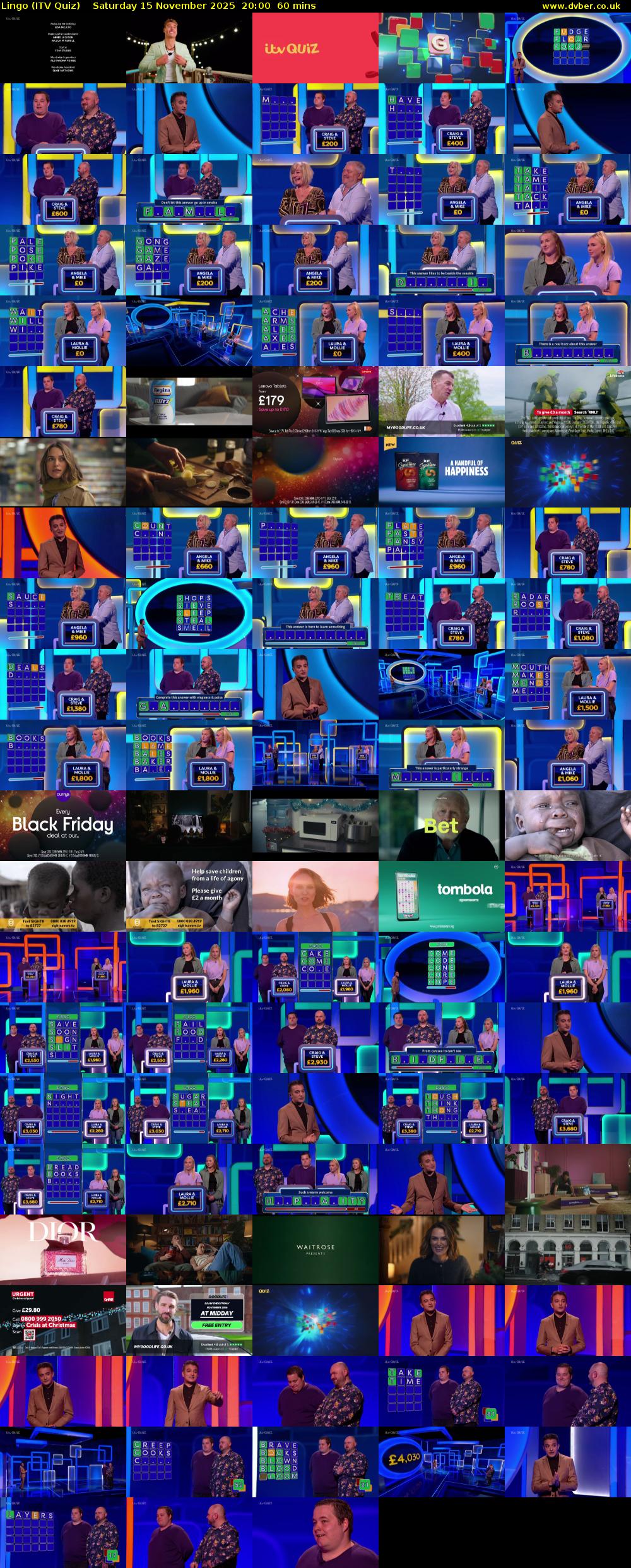 Lingo (ITV Quiz) Saturday 15 November 2025 20:00 - 21:00