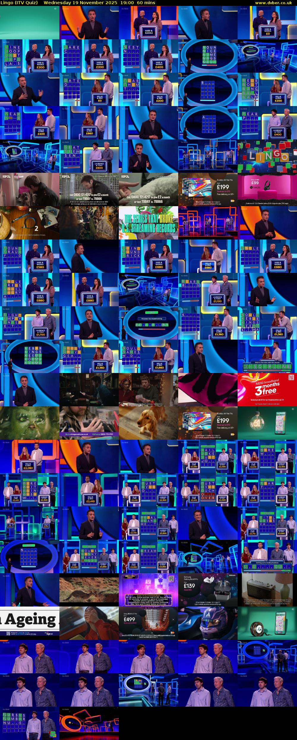 Lingo (ITV Quiz) Wednesday 19 November 2025 19:00 - 20:00