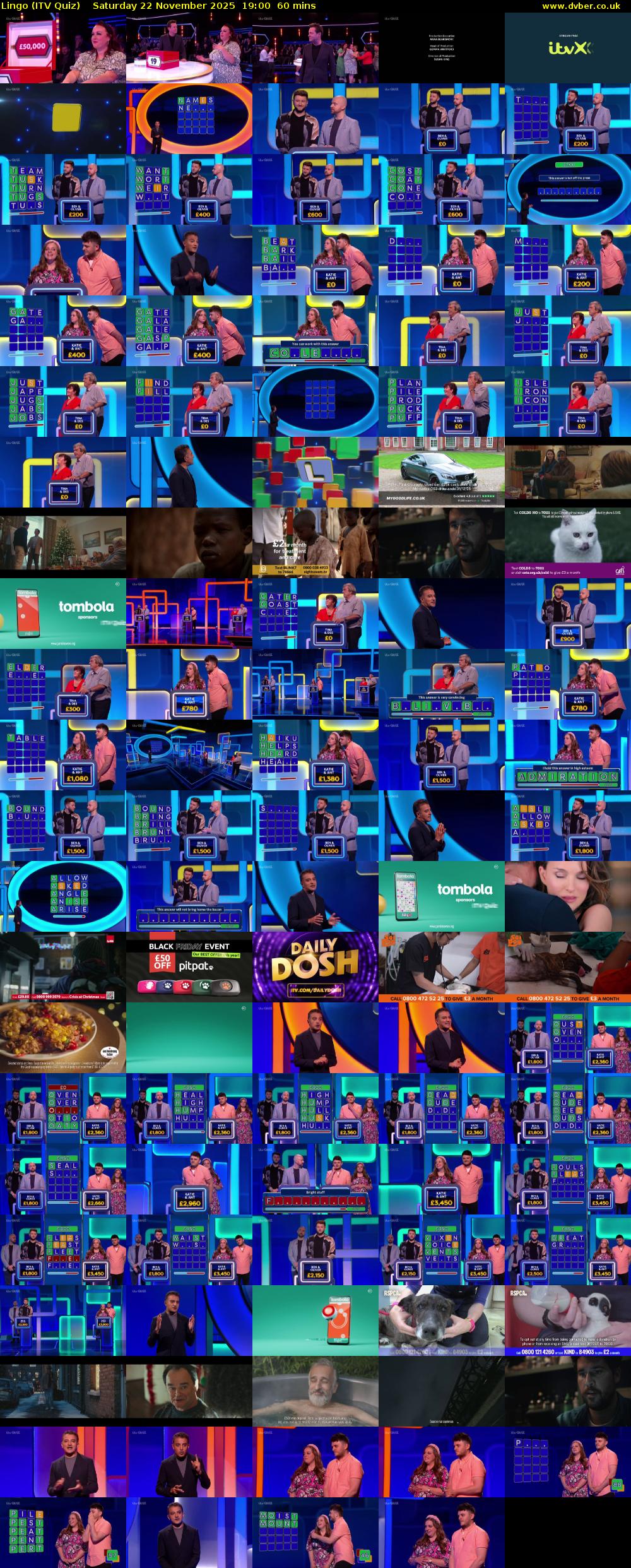 Lingo (ITV Quiz) Saturday 22 November 2025 19:00 - 20:00