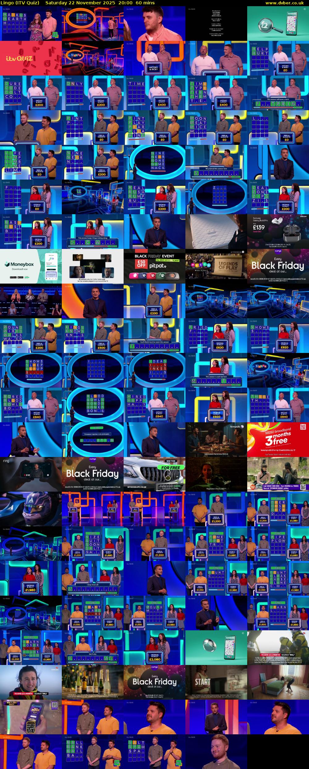 Lingo (ITV Quiz) Saturday 22 November 2025 20:00 - 21:00