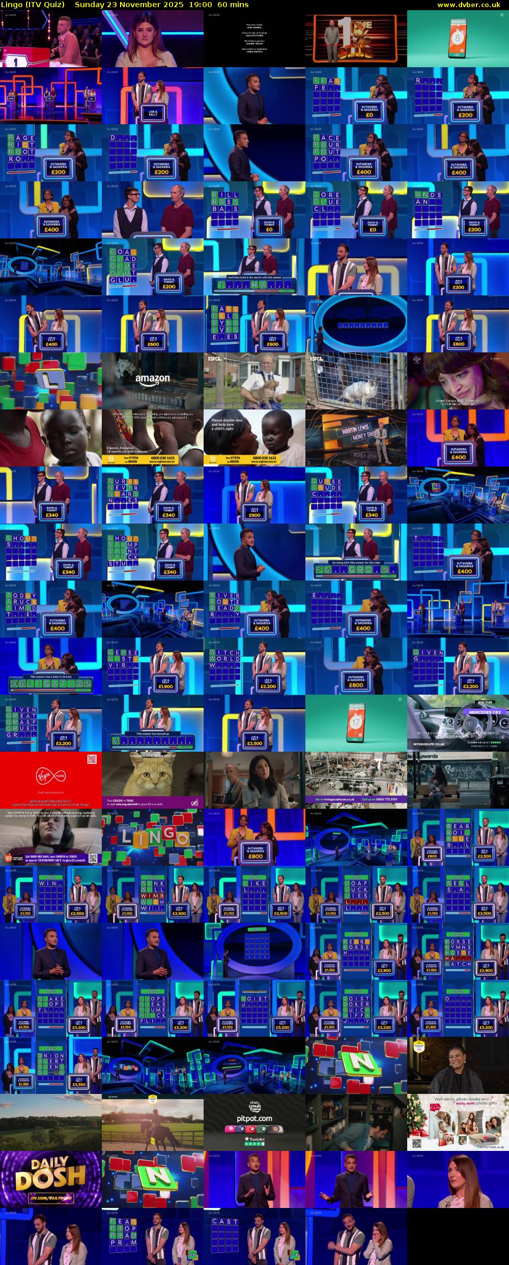 Lingo (ITV Quiz) Sunday 23 November 2025 19:00 - 20:00