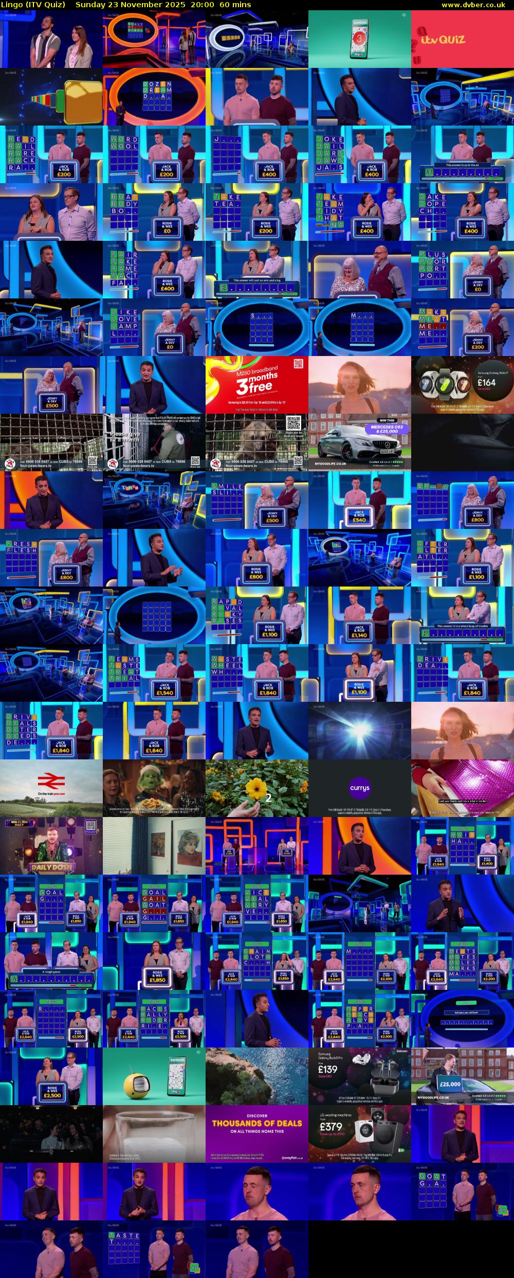 Lingo (ITV Quiz) Sunday 23 November 2025 20:00 - 21:00