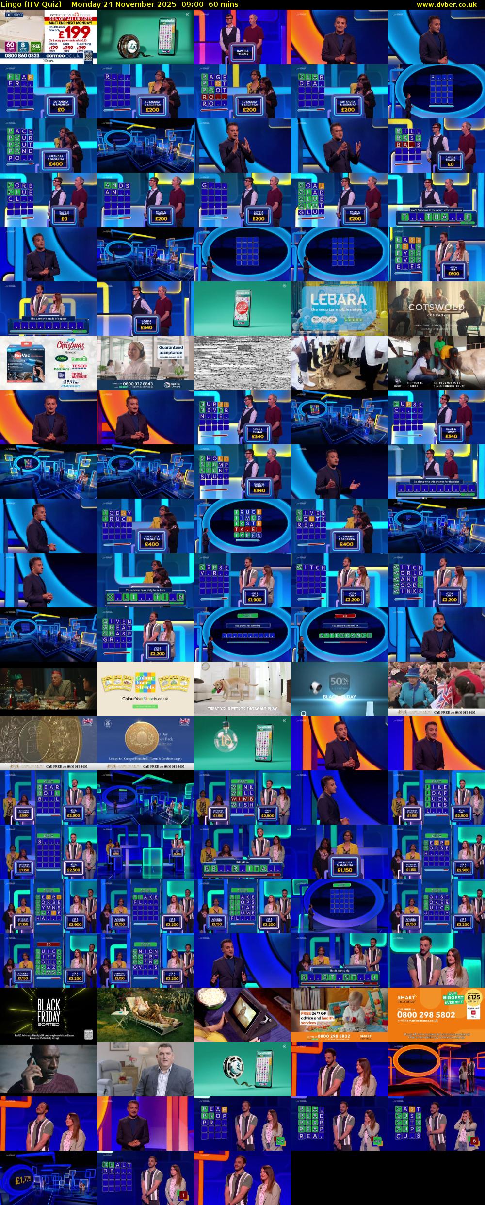 Lingo (ITV Quiz) Monday 24 November 2025 09:00 - 10:00