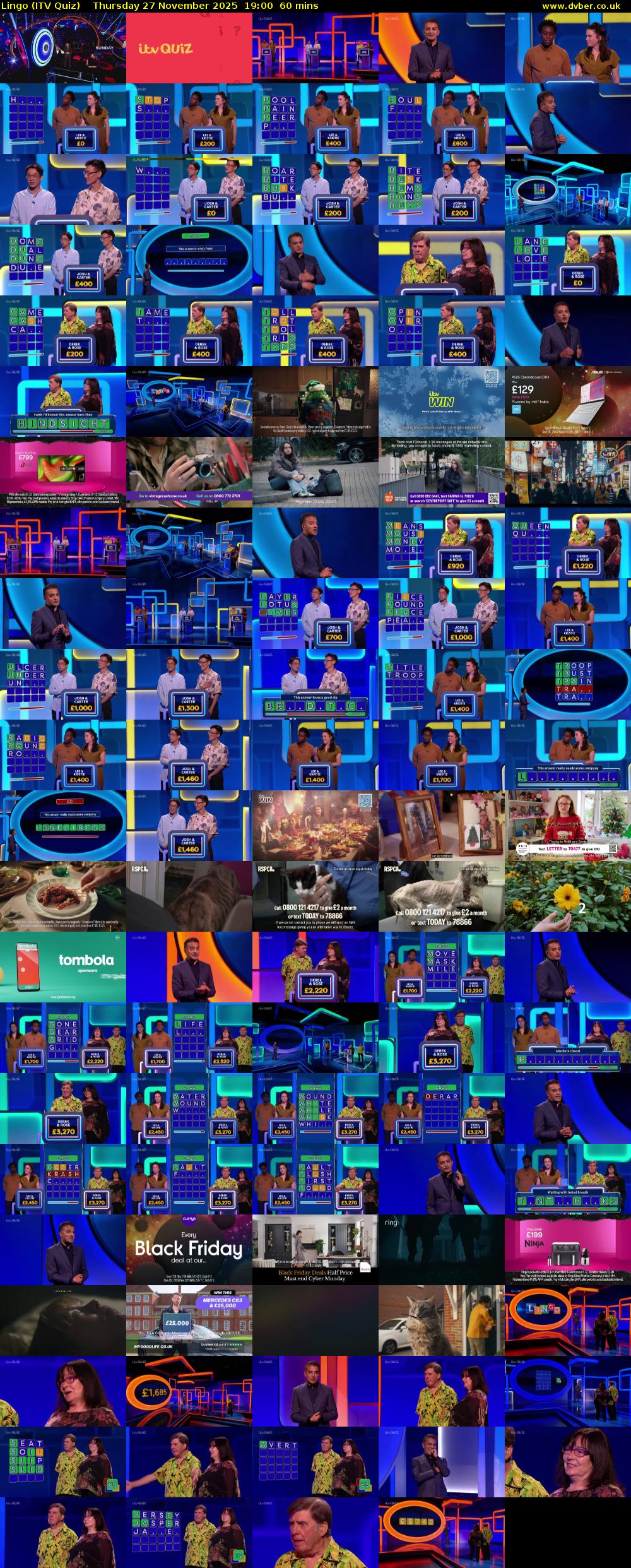 Lingo (ITV Quiz) Thursday 27 November 2025 19:00 - 20:00