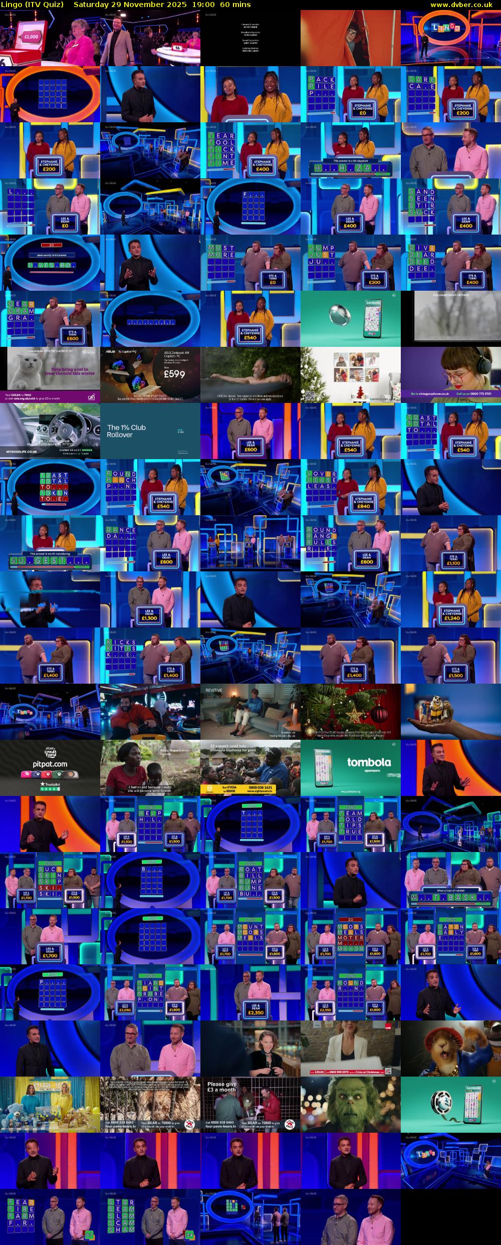 Lingo (ITV Quiz) Saturday 29 November 2025 19:00 - 20:00