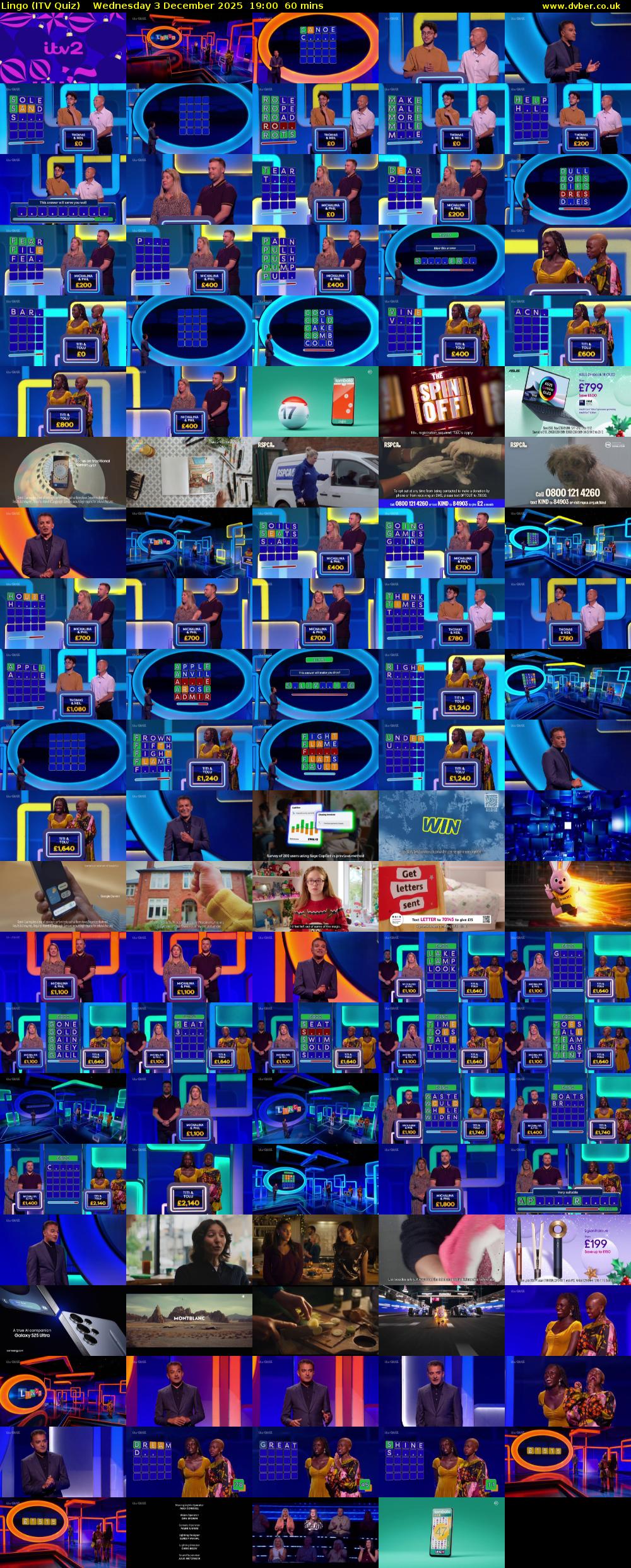Lingo (ITV Quiz) Wednesday 3 December 2025 19:00 - 20:00
