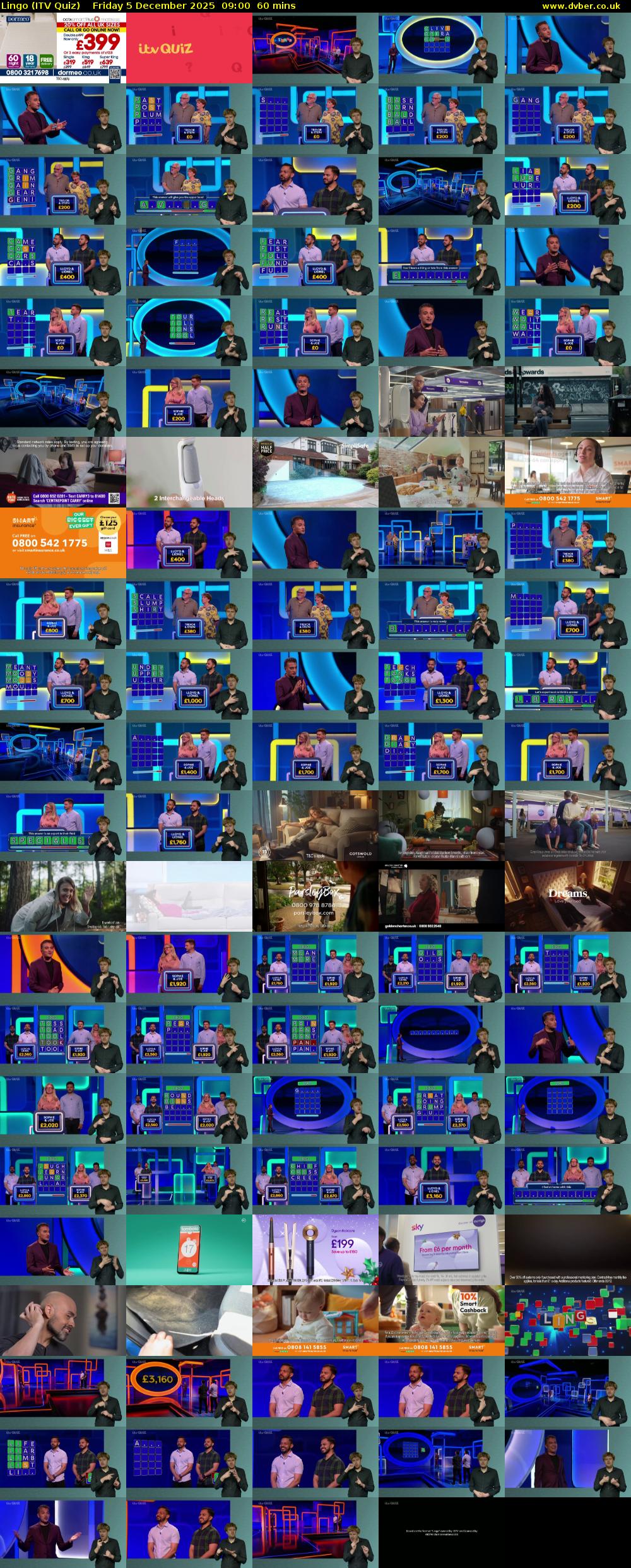 Lingo (ITV Quiz) Friday 5 December 2025 09:00 - 10:00