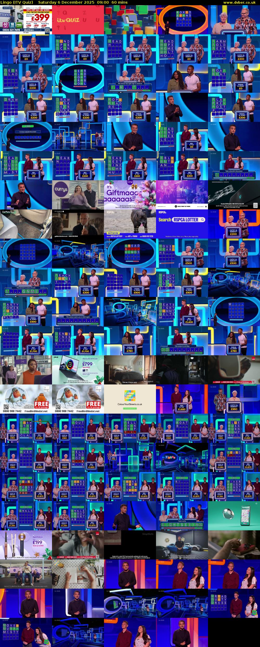 Lingo (ITV Quiz) Saturday 6 December 2025 09:00 - 10:00