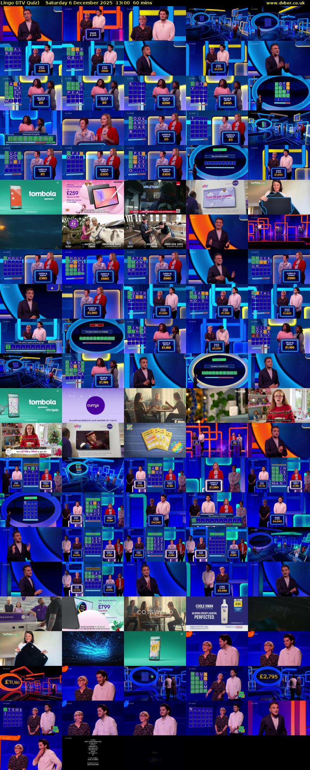 Lingo (ITV Quiz) Saturday 6 December 2025 13:00 - 14:00