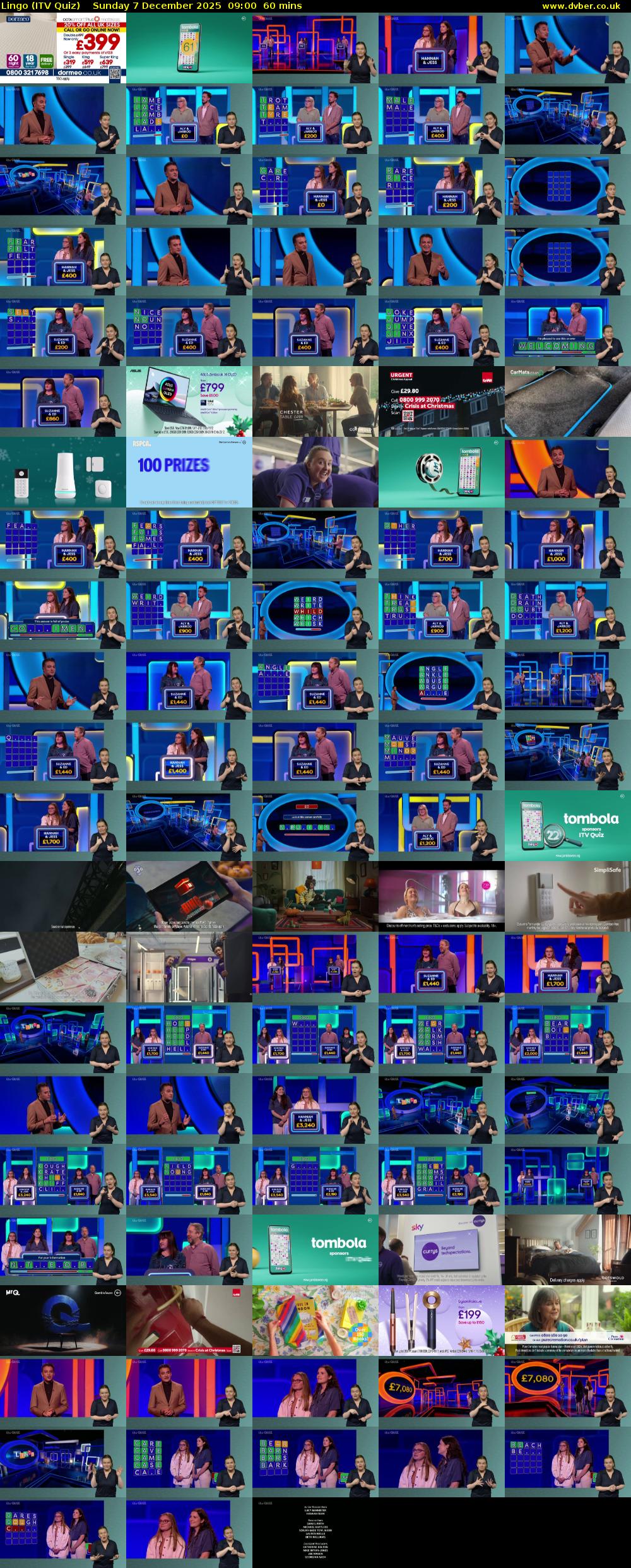 Lingo (ITV Quiz) Sunday 7 December 2025 09:00 - 10:00