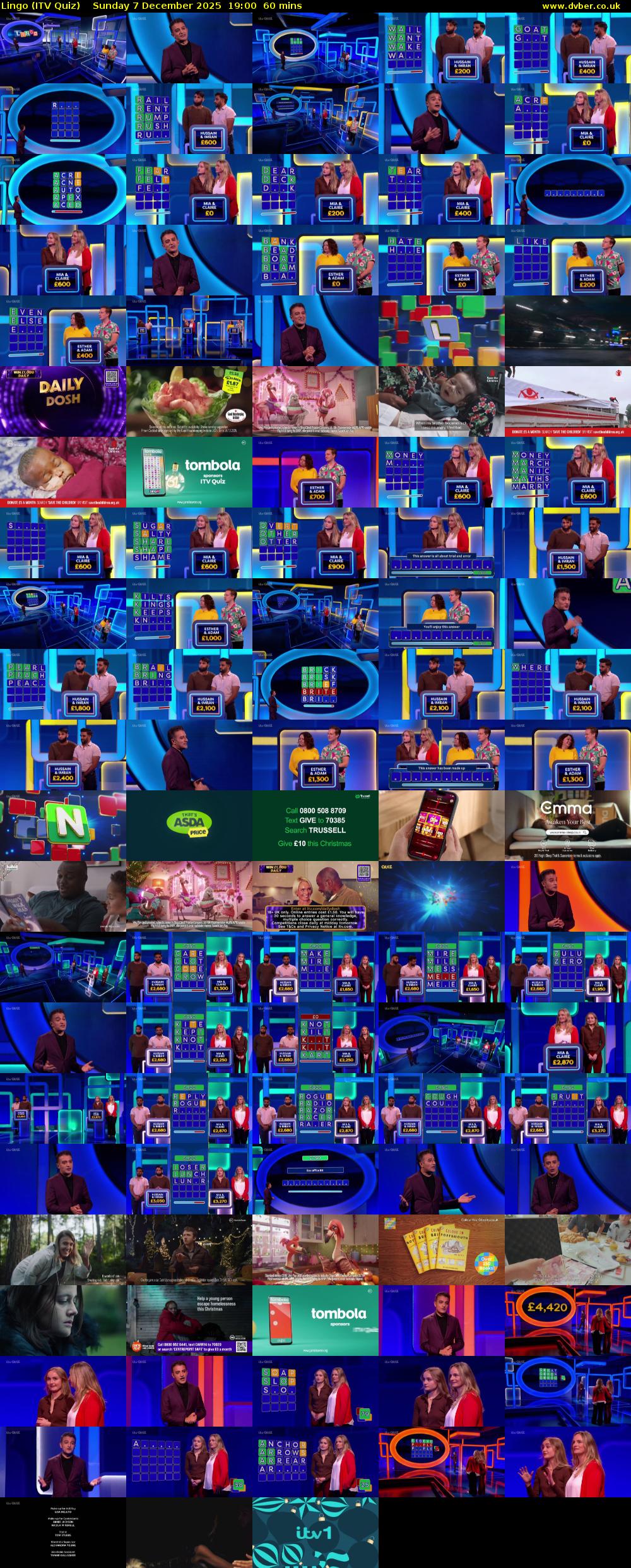 Lingo (ITV Quiz) Sunday 7 December 2025 19:00 - 20:00