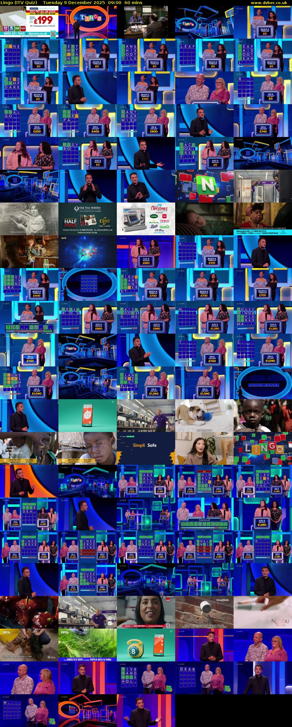 Lingo (ITV Quiz) Tuesday 9 December 2025 09:00 - 10:00