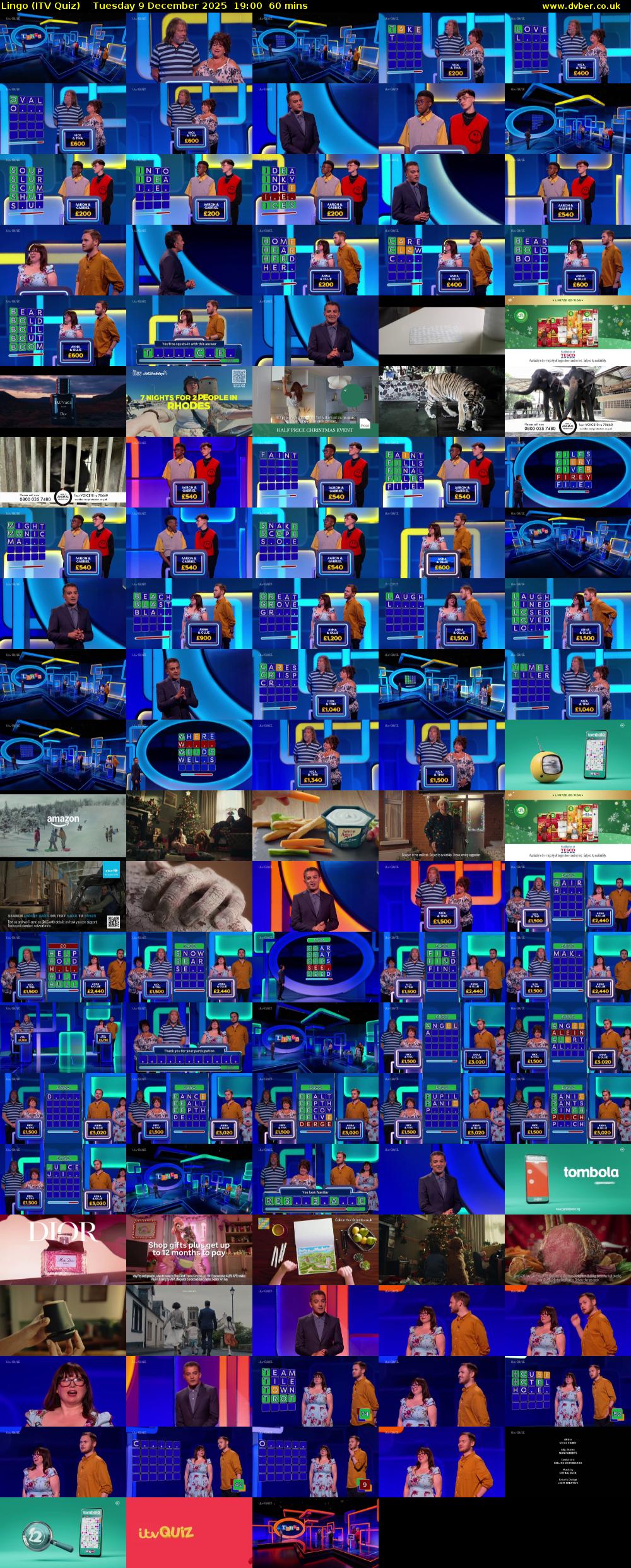 Lingo (ITV Quiz) Tuesday 9 December 2025 19:00 - 20:00