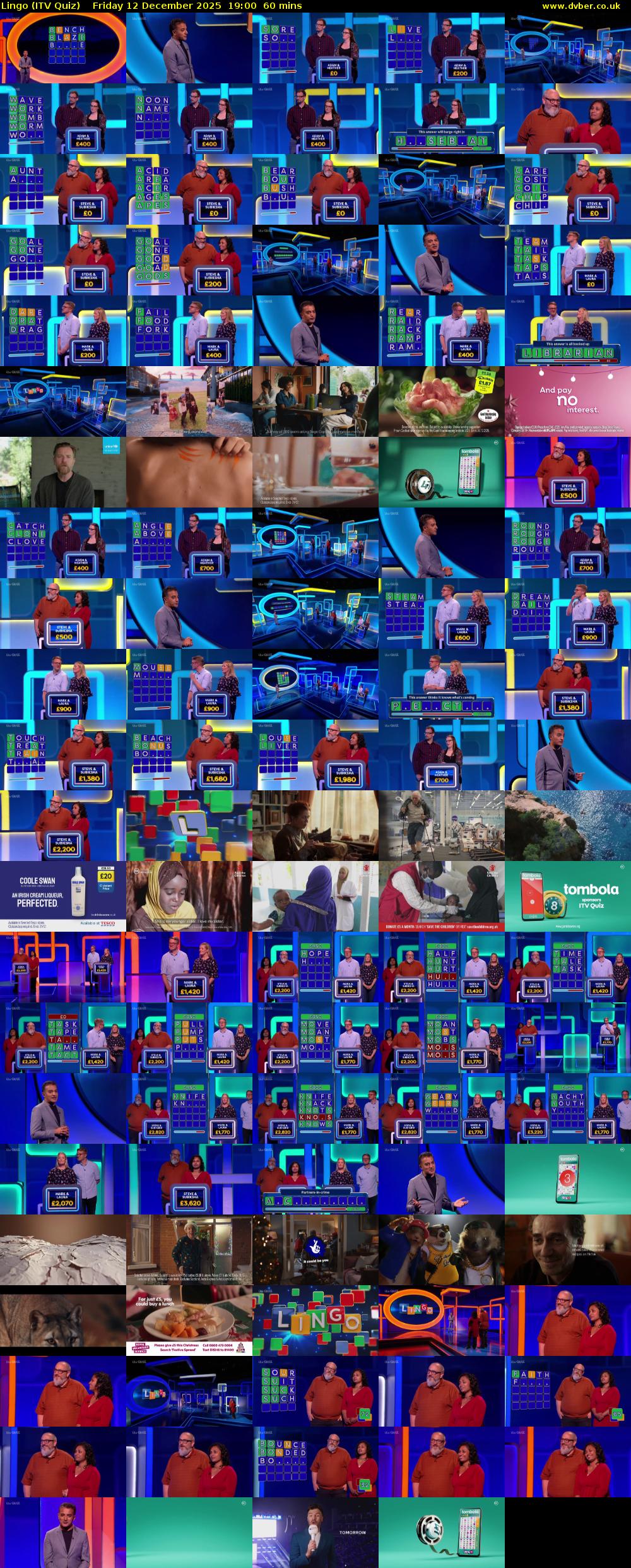 Lingo (ITV Quiz) Friday 12 December 2025 19:00 - 20:00