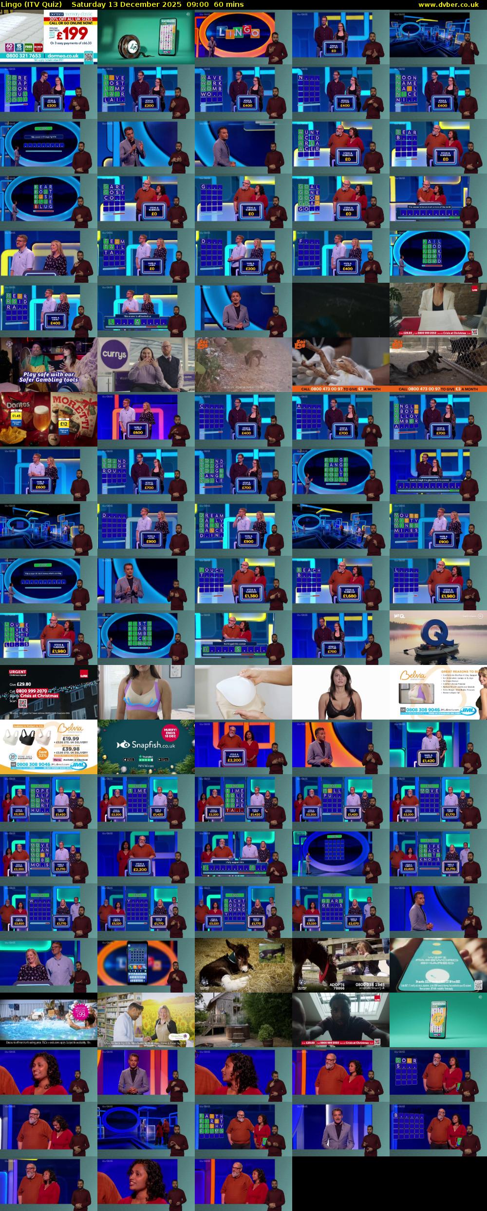 Lingo (ITV Quiz) Saturday 13 December 2025 09:00 - 10:00