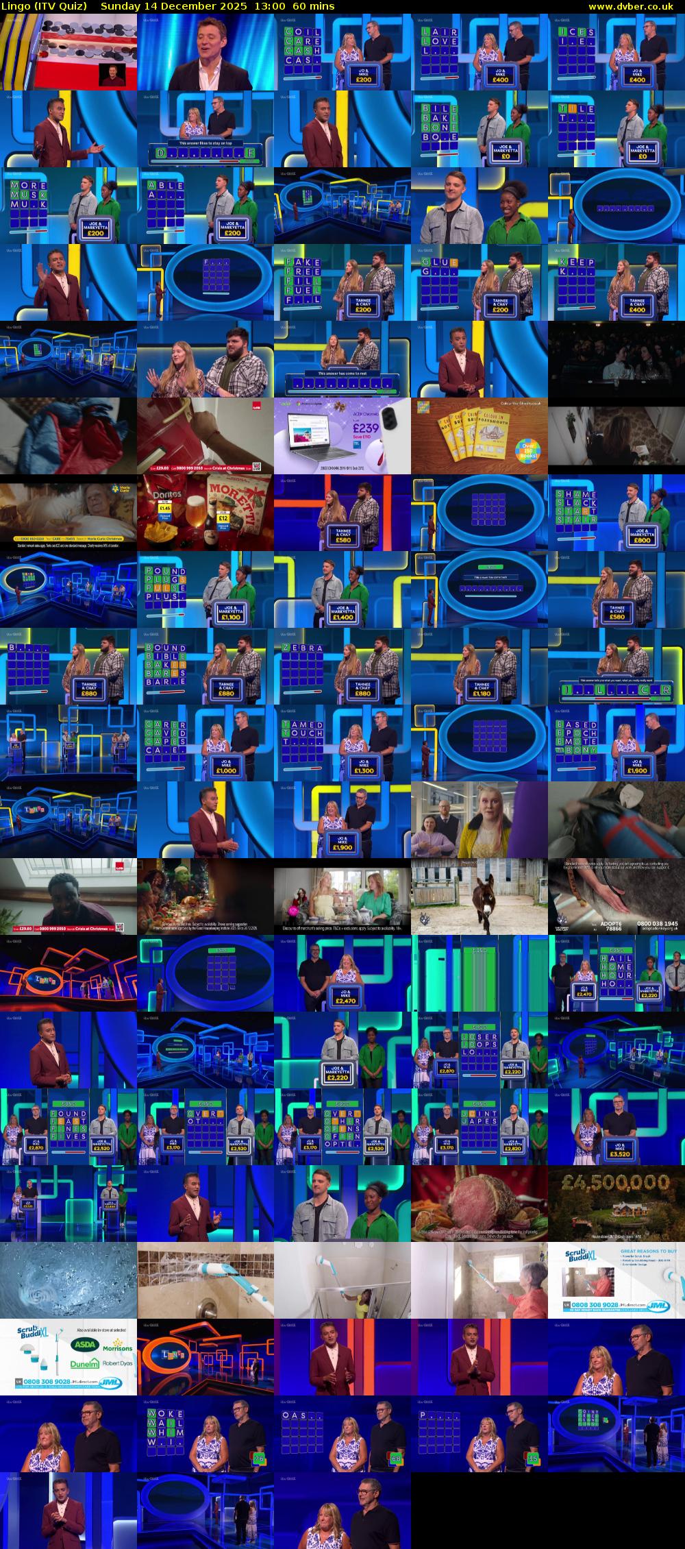 Lingo (ITV Quiz) Sunday 14 December 2025 13:00 - 14:00