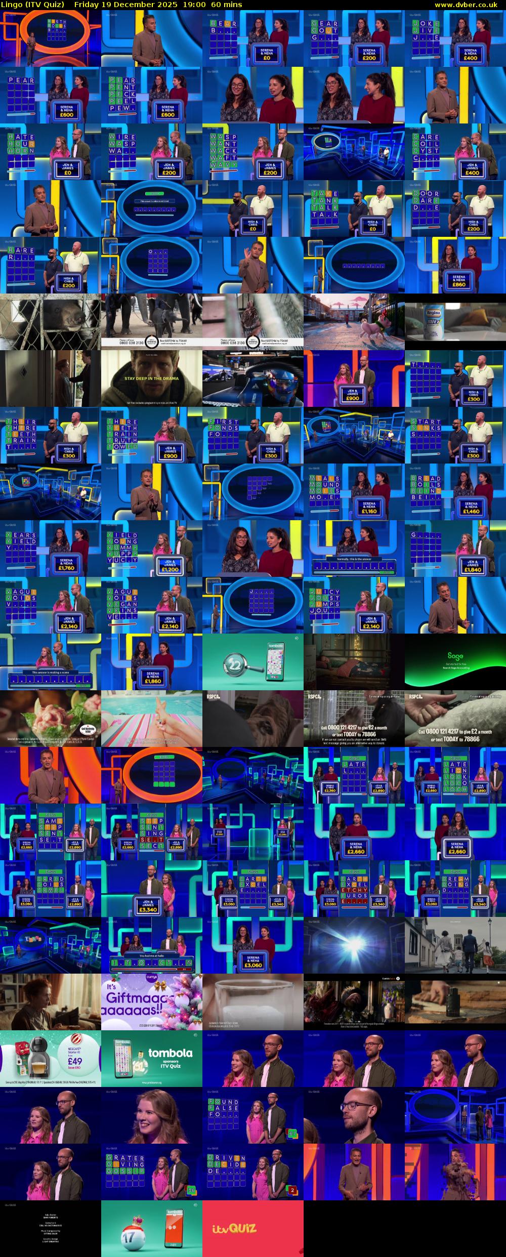 Lingo (ITV Quiz) Friday 19 December 2025 19:00 - 20:00