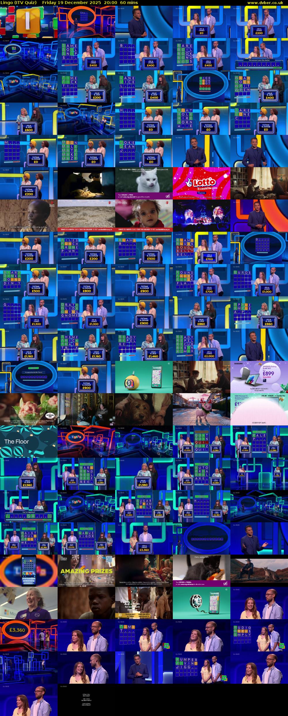 Lingo (ITV Quiz) Friday 19 December 2025 20:00 - 21:00