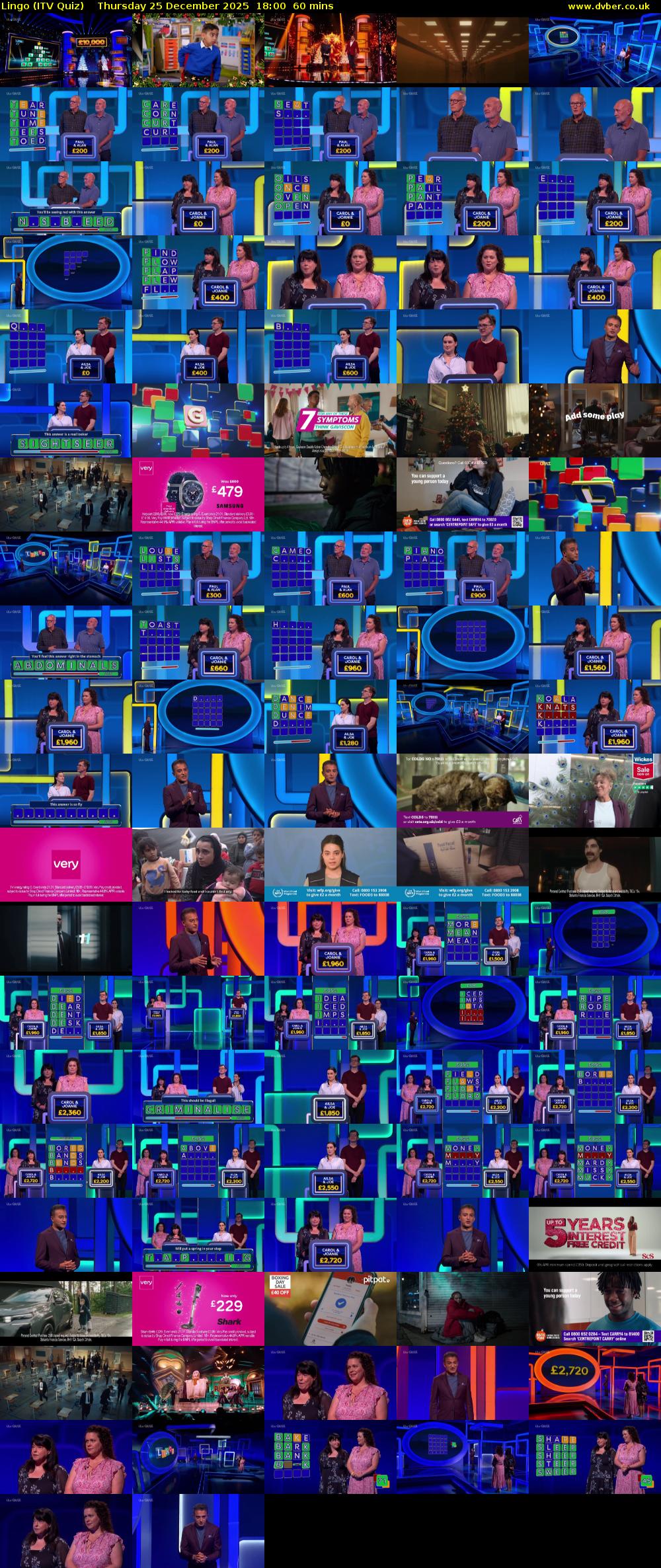Lingo (ITV Quiz) Thursday 25 December 2025 18:00 - 19:00